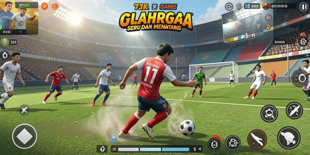 Tangkapan layar gameplay seru dalam <strong>73K</strong> yang menampilkan pengalaman olahraga yang realistis.