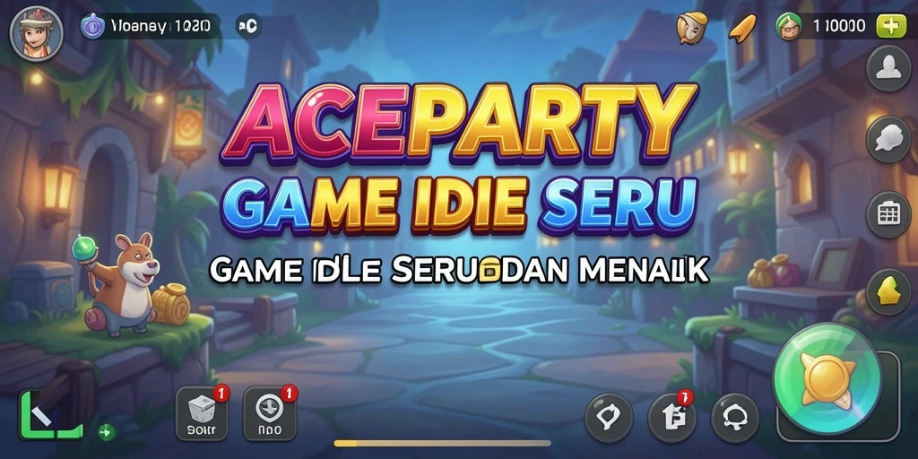 Tangkapan layar ACEPARTY menunjukkan karakter dan pesta yang menarik.