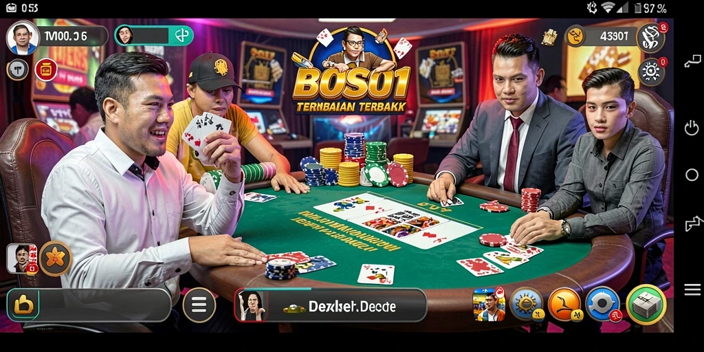 Tampilan menarik dari gameplay Poker di BOS01 yang mendebarkan.