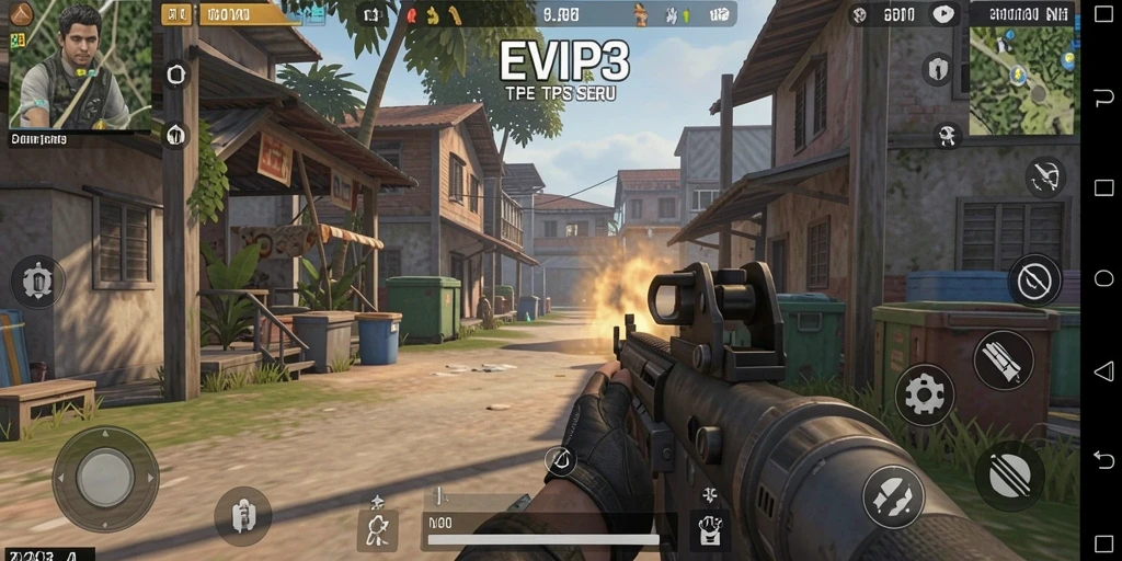 Tangkapan layar menunjukkan aksi gameplay yang mendebarkan dalam EVIP3.