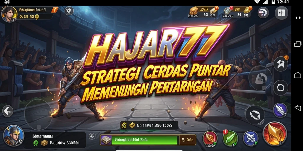 Tangkapan layar gameplay HAJAR777 menunjukkan aksi strategi yang intens.