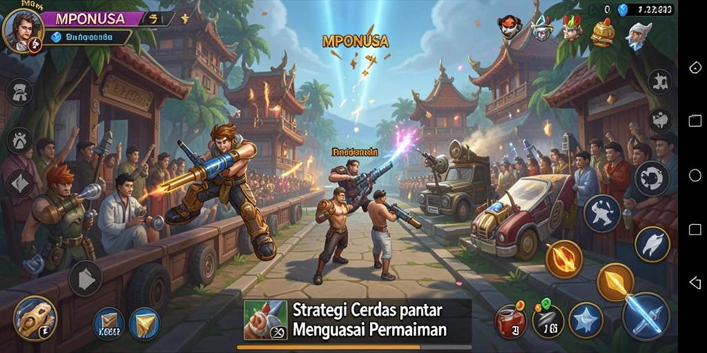 Tangkapan layar menunjukkan aksi mendebarkan dalam gameplay MPONUSA.