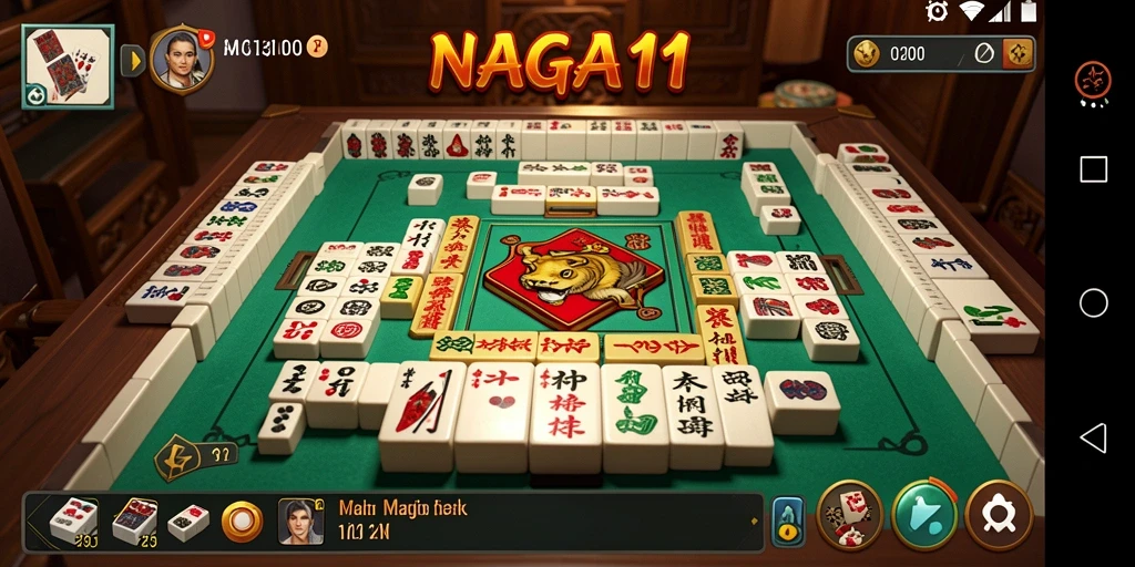 Tampilan gameplay seru dalam NAGA11 dengan grafis Mahjong yang menawan.