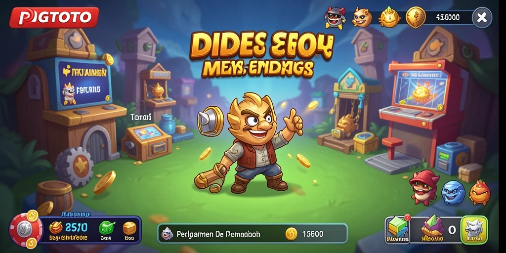Tampilan gameplay PGTOTO dengan karakter aktif dan sumber daya otomatis.