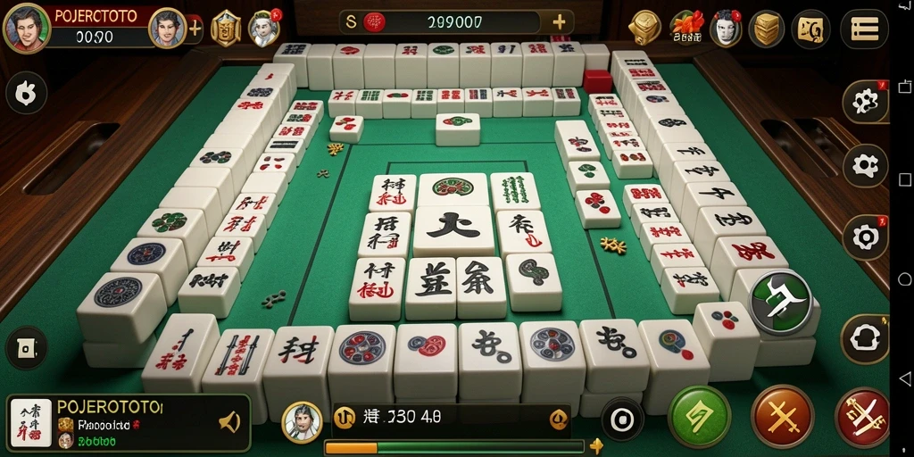 Screenshot gameplay POJEROTOTO menampilkan momen seru permainan Mahjong.