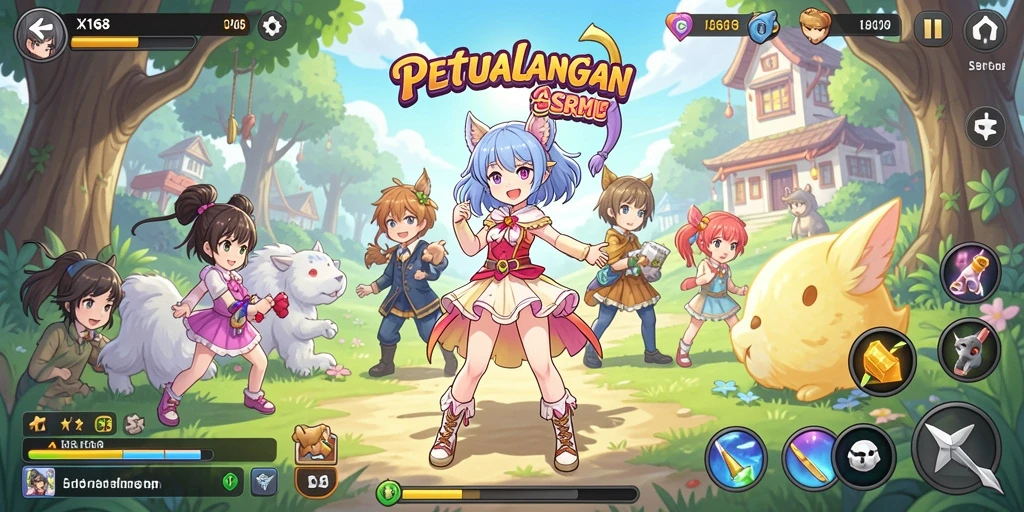 Tampilan gameplay Anime yang memikat di X168.
